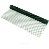 pro.tec grillage métallique (mailles carrées)(1m x 5m)(vert) grille soudée grillage volière grillage clôture