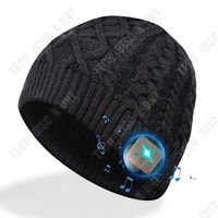 TD® Nouveau chapeau bluetooth hiver chapeau tricoté appel binaural écouter de la musique plus chapeau chaud en polaire