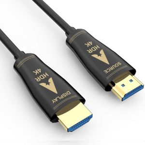 SOEYBAE Cable HDMI Fibre Optique 4K HDMI 2.0 Cable Support 4K 60Hz YUV 444,  18Gbps, HDCP 2.2, 3D HDTV TV (20M) - Cdiscount TV Son Photo