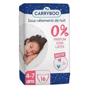 COUCHE Carryboo Sous-Vêtement de Nuit Fille 4-7ans 16 unités