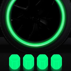 Bouchon de Valve de pneu de voiture Fluorescent, 4 pièces, tige lumineuse,  remplacement universel, accessoires de décoration de voiture