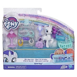 FIGURINE - PERSONNAGE Jouet My Little Pony - Pochette de Voyage Rarity avec Figurine et 14 Accessoires - Neuf