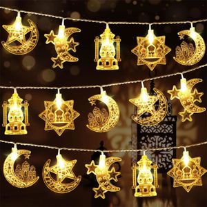 LWuuywa Guirlande lumineuse décorative pour Ramadan - 10 LED - USB -  Guirlande lumineuse musulmane - Eid Mubarak - Lanternes étoile lune  marocaine 