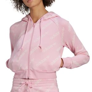 SWEATSHIRT Sweat à Capuche Rose Femme Adidas Cropped HM4888