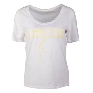 T-SHIRT Tee shirt blanc inscription amour jaune dora Femme CORLEONE