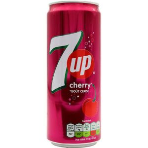 SODA-THE GLACE Seven up (7up) Cherry (cerises) Pack de 33 cl x 24