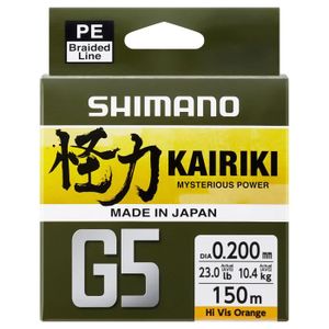 BAS DE LIGNE Tresse Shimano Kairiki G5 150 m - orange - 0,15 mm
