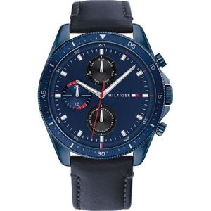 MONTRE Tommy Hilfiger - Montre Hommes - Quartz - Multi-Cadrans - Bracelet Cuir Bleu - 1791839