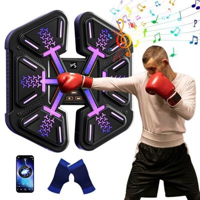 Boxe Avec Lumières Colorées Machine De Boxe Musicale Murale - Bluetooth, Lumières LED, 3 Vitesses - Entraînement Fun à La Maison - Pour Adultes Et Ados Entrainement Fun Familial