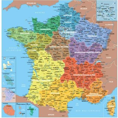 Carte de France 100x100 cm | bol