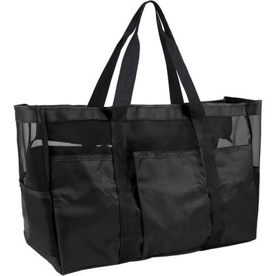 Grand Sac De Plage En Maille Pliable - Anti-Sable, Léger, Avec Poches Multiples, Pour Voyage Et Piscine