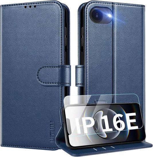 Housse Noire Pour Apple IPhone 16e / SE 4 2025 5G Etui Noir De Protection Portefeuille à Rabat Avec Porte Cartes XEPTIO