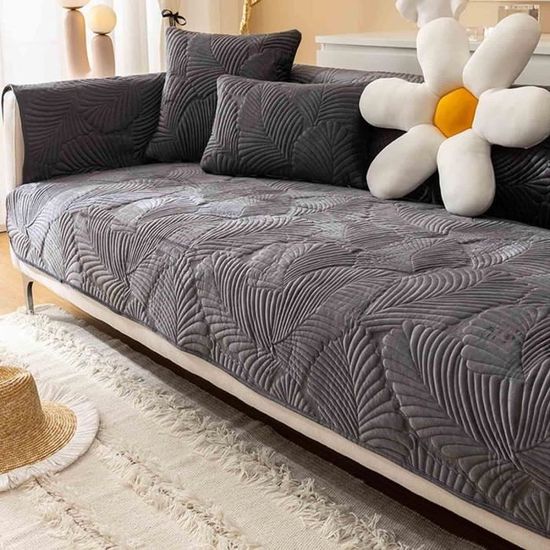 Housse De Canapé D'angle En Velours - Forme L, Antidérapante, Lavable, Plusieurs Tailles (ex: 90x160 Cm)