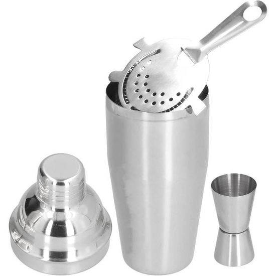 Set Da Cocktail Axentia 9 Pezzi In Acciaio Inox Con Supporto In Legno Di Pino - Shaker 750ml, Misurino, Cavatappi E Pinze Per Ghiaccio