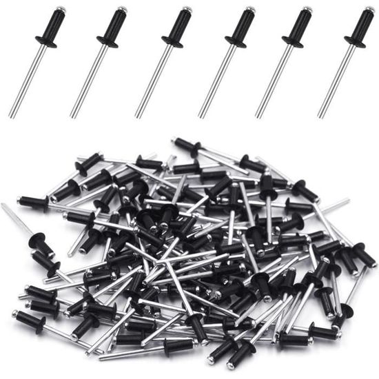 Pop Rivets Stickers Rivet Pop Rivets Plaque Immatriculation Noir Aluminium pour Pince a ...