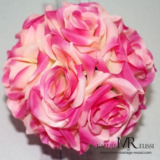 1 Pcs Boule De Rose Couleur Rose Mariage 13cm Fleur