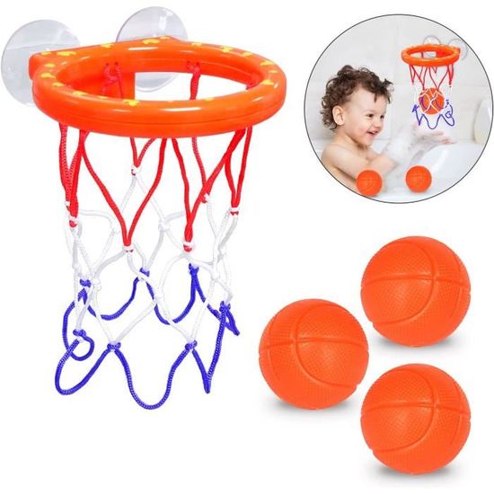 HSYWSH Jouet de Bain pour bébé, Panier de Basket pour Bébé, Mini Panier de Basket avec 3 Balles 2 Ventouse, Basket Jouet de Bain, pour Salon,Salle de Bain, Chambre à Coucher (Grenouille