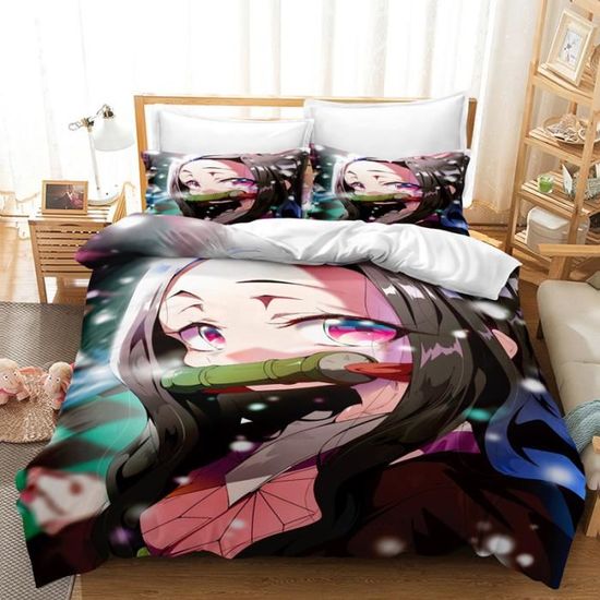 Parure de lit Animé Tanjirou Nezuko Zenitsu Fashion Demon Slayer 200*200cm 0159 - Maison