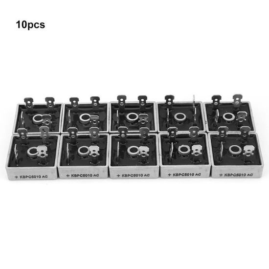 10 Redresseurs Pont KBPC5010 50A 1000V - Diode Monophasée Pour Alimentation, Conversion AC/DC - 10