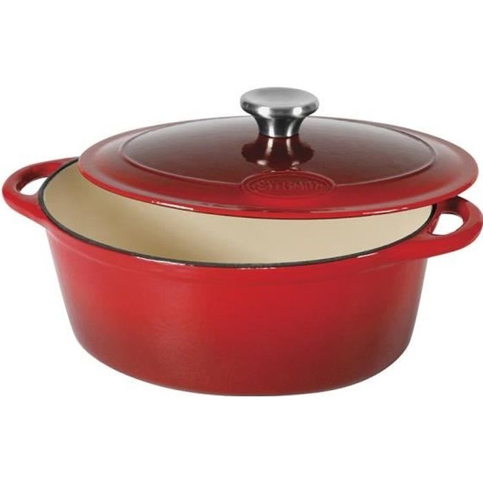 Menastyl - Cocotte Colette Ovale 9l 36x27cm En Fonte Emaille Rouge Menastyl - Cocotte Colette Ovale 9l 36x27cm En Fonte Emaille Rouge