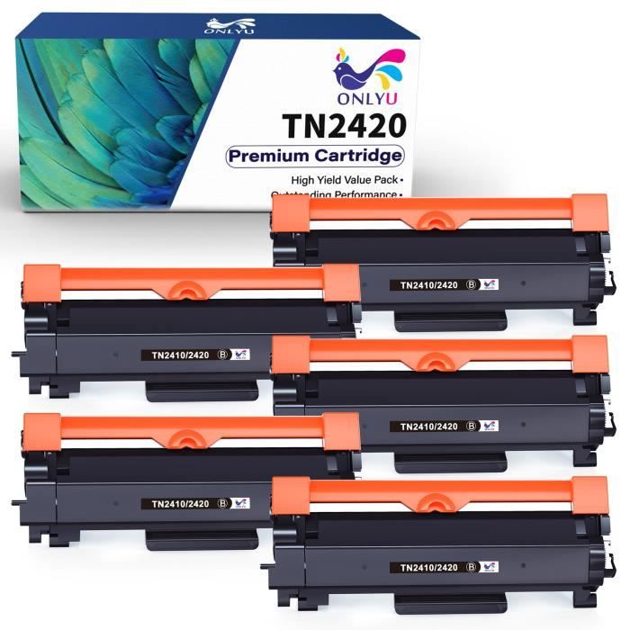ONLYU 5 NOIR Cartouche de Toner Brother TN2420 TN2410 compatible pour  DCP-L2530DW L2510D L2350DN MFC-L2750DW L2710DN 2710 - Cdiscount Informatique