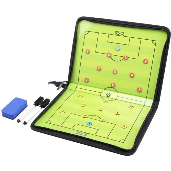 Football Tableau Tactique Magnétique, Entraîneur de Football Stylo Effaceur 24 Aimant Portable Pliable Cortical Stratégie Gagnante