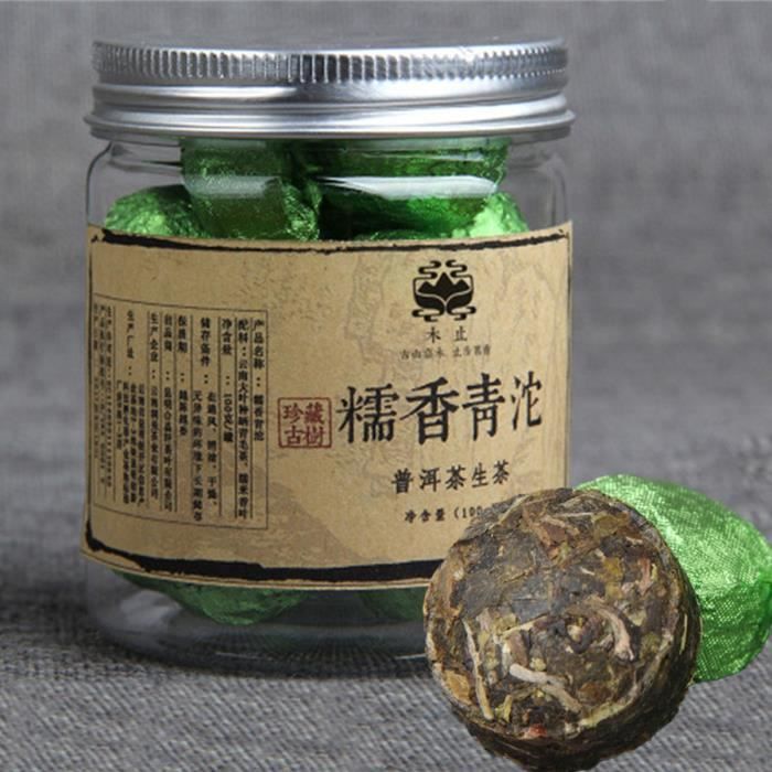 Yunnan Puerh tea 100g (0.22LB) Green Tuo canned JGlutinous rice Puer small Tuocha Pu er raw tea Chinese tea Pu'er tea Green tea Pu
