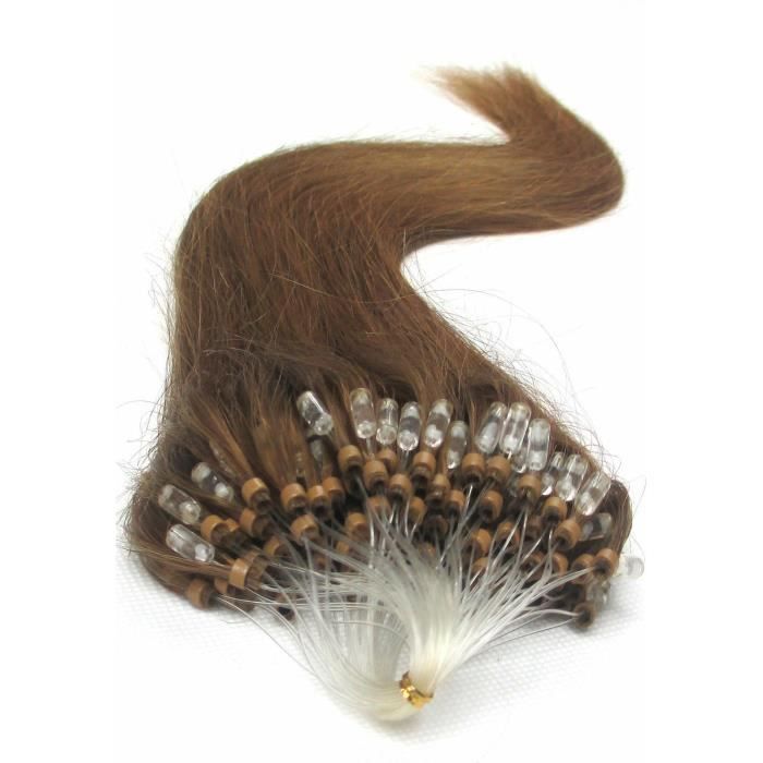 PACK EXTENSIONS DE CHEVEUX POSE A FROID EASY LOOP NATURELS (Châtain Clair 1G 50 Mèches 53CM)