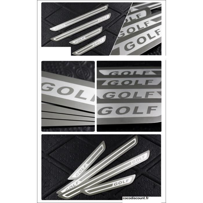 Lot 4 seuil de porte inox floqué GOLF pour vehicule GOLF 5,6,7