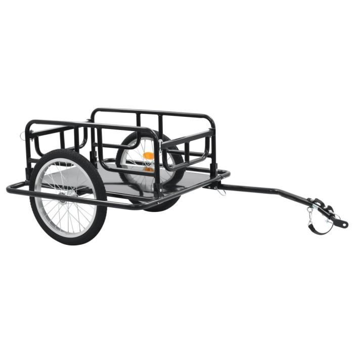 Remorque de bicyclette Remorque de vélo 130x73x48,5 cm Acier Noir