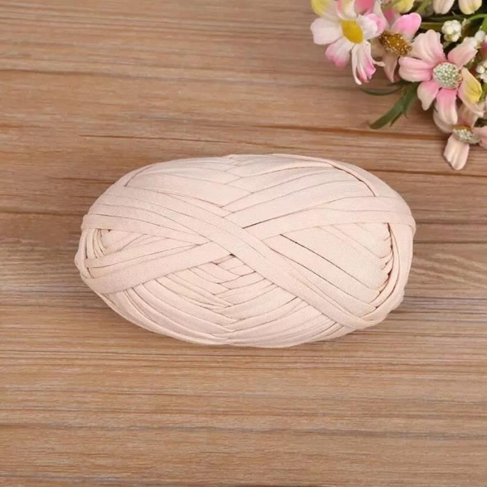 Fil de tissu à tricoter épais en coton, 100g, pour bricolage, tissage doux, couture de tapis, couverture para Light beige -WGHY666