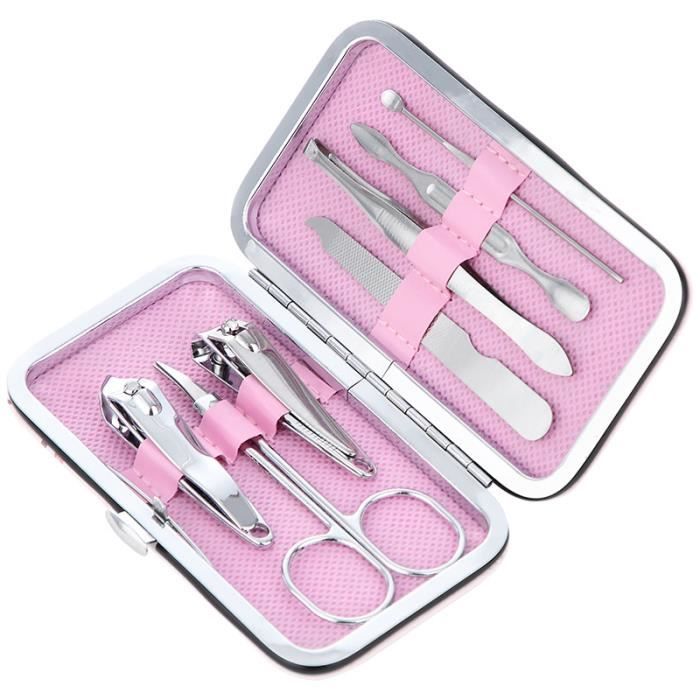 COUPE-ONGLES,Ensemble de ciseaux pour ongles,7 pcs ,Acier inoxydable