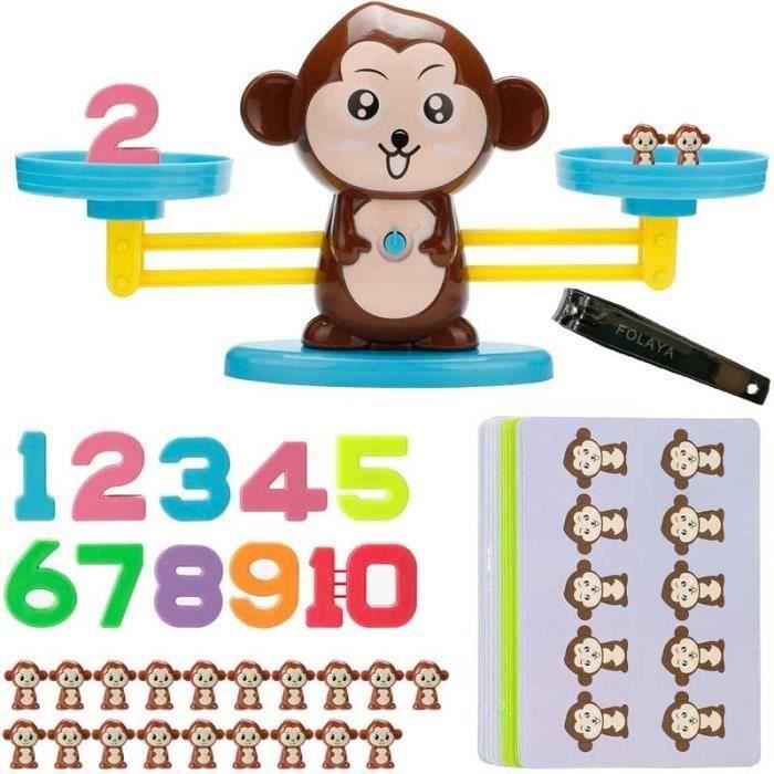 Jouet Balance Singe Jeu Monkey Maths Jouet d'apprentissage Mathématiques Jouet d'Échelle d'Équilibre Singe Jouet Éducatif