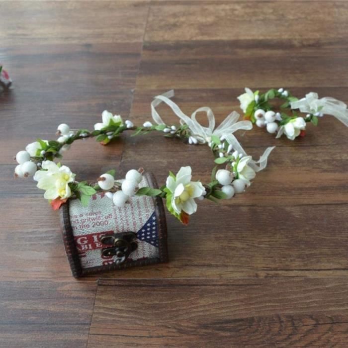 Accessoires à chignons Bandeau haute performance pour enfants, coiffe couronne de fruits de simulation, couronne beige + 7173