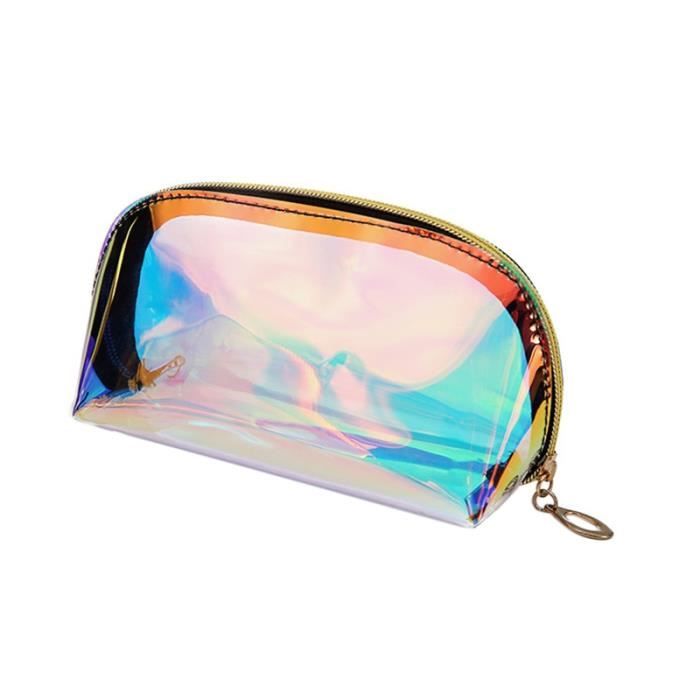 Sac à main,Trousse de maquillage holographique,pochette transparente de grande capacité pour produits cosmétiques - Type s
