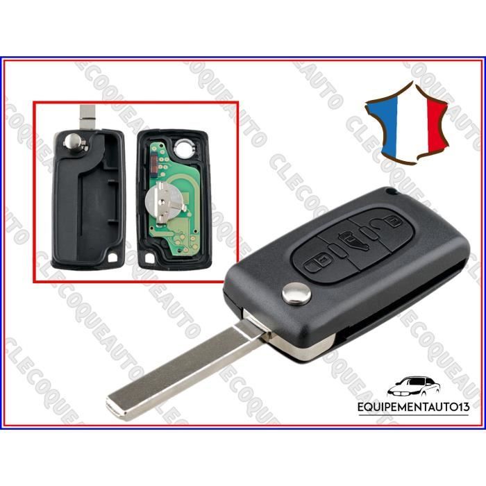 CLE électronique vierge 0523 pour CITROEN C4 C5 PEUGEOT 407 3 boutons lame VA2 a programmer