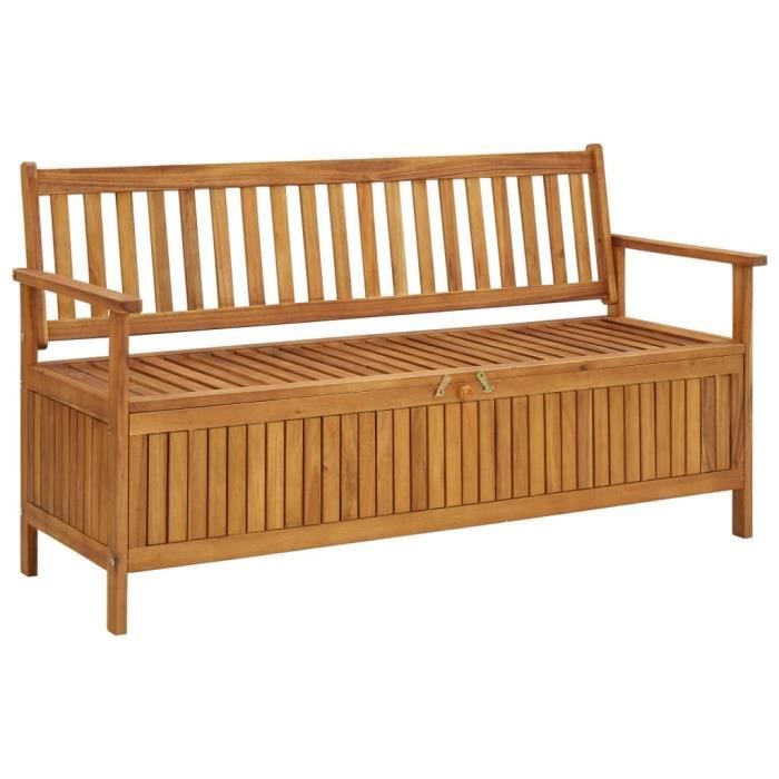 Style Essentiel- Banc avec Espace de Rangement, Banquette de jardin, Siège, Coffre de Rangement, 148 cm Bois d'acacia solide ®5529®
