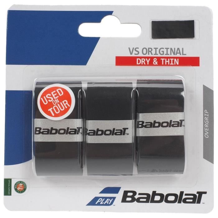 Surgrip raquette de tennis Vs grip original x3 noir - Babolat UNI Noir