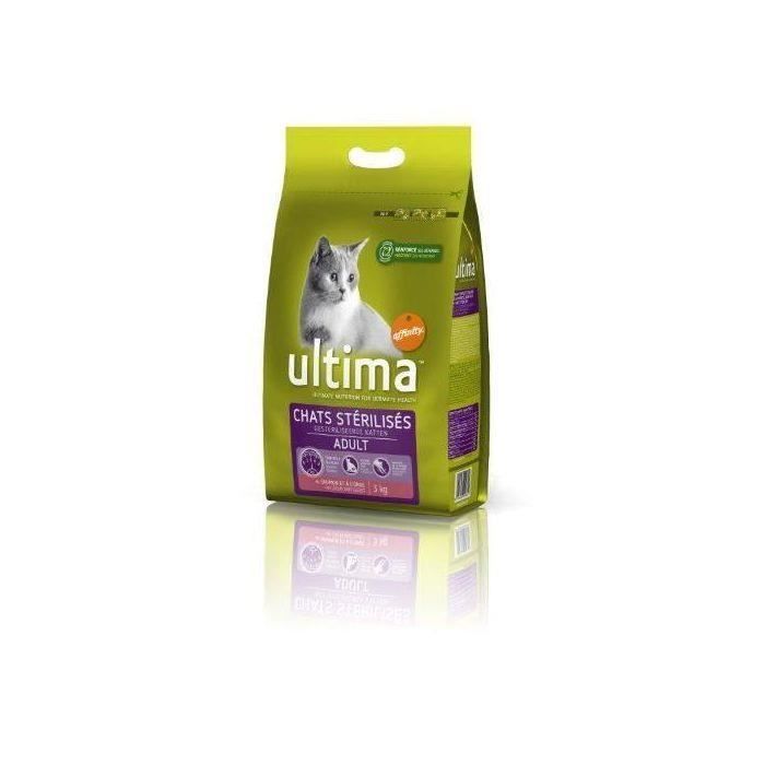 ULTIMA Croquettes pour chat stérilisé au saumon - 2 x 3 kg