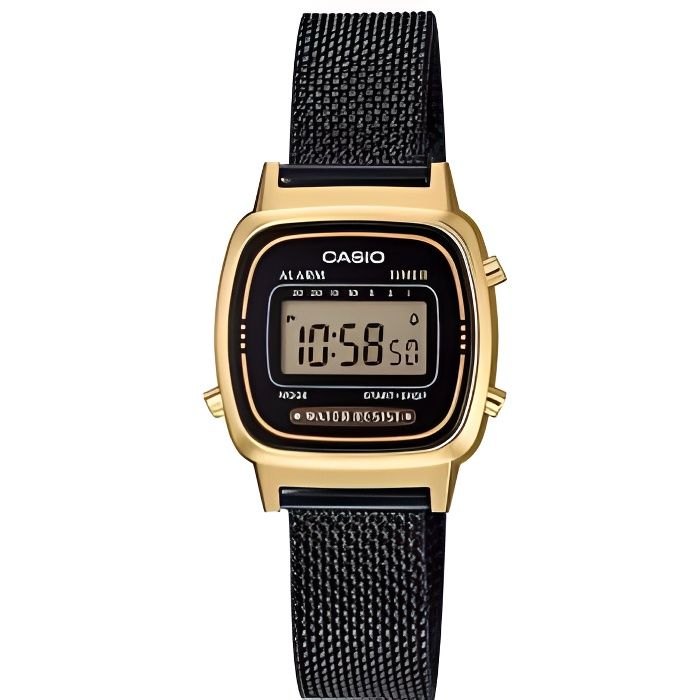 Casio - Montre Casio Collection maille milanaise noire (la670wemb-1ef) noir