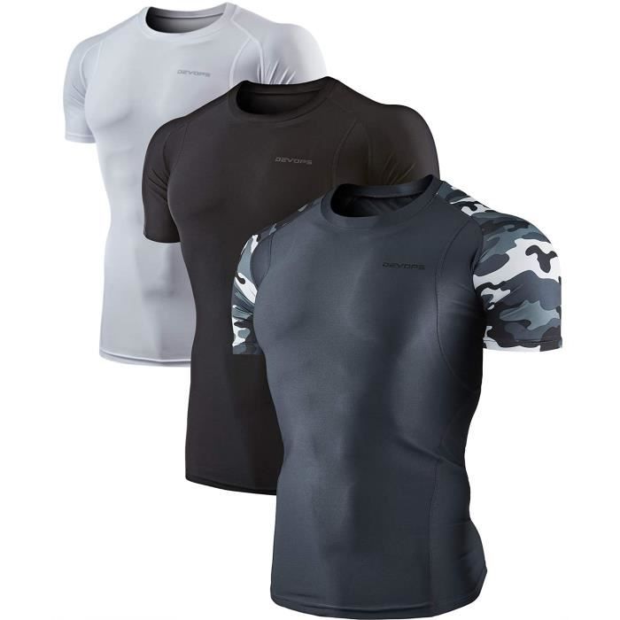 Sweatshirt JZDIG 23 Cool Pack Athletic Dry manches courtes Compression Baselayer T-shirts d'entraînement Taille-S