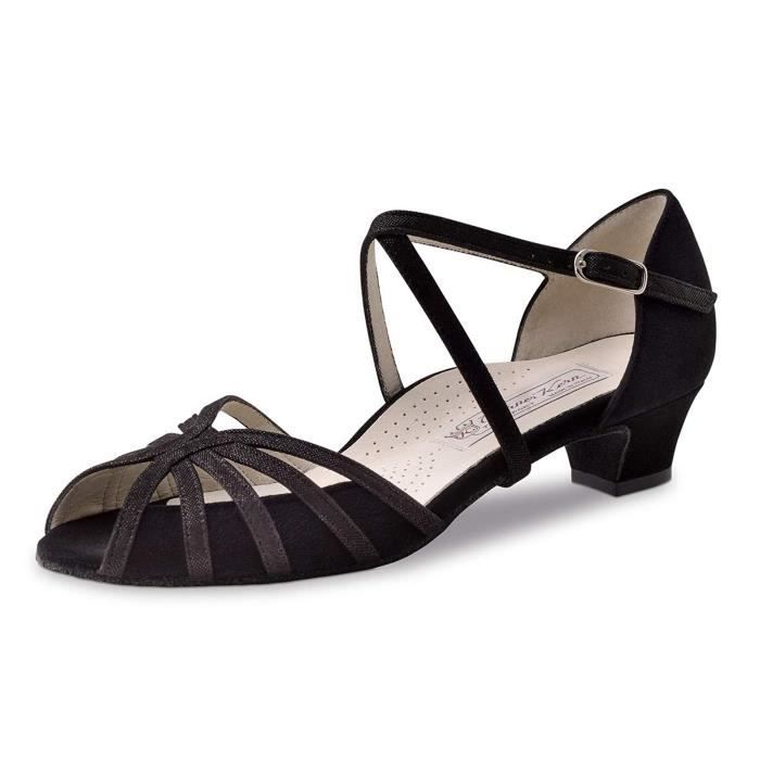 Sandale De Randonnee VHFZR Chaussures de danse Tomke - Couleur: Noir - Made in Italy Taille-39 1/2
