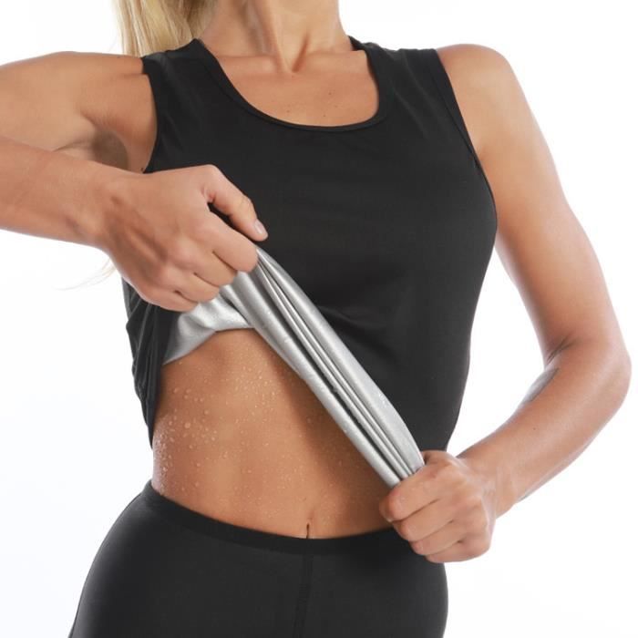 Sudation Débardeur pour Femme Sauna T Shirt Gilet de Minceur Fitness Body Shaper