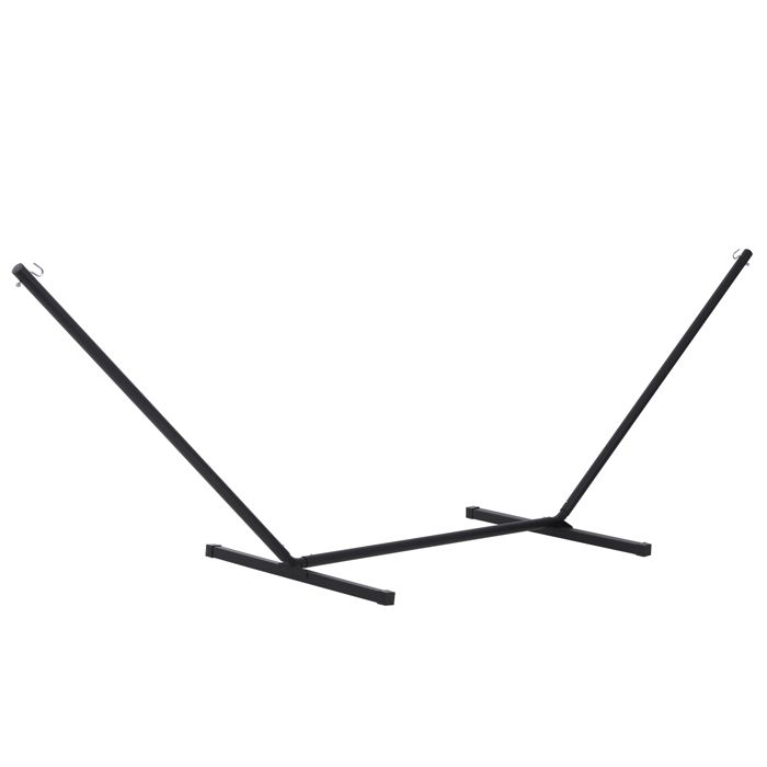 Support pied de hamac structure robuste métal époxy noir dim. 3,60L x 0,92l x 1,15H m 280x120x110cm Noir