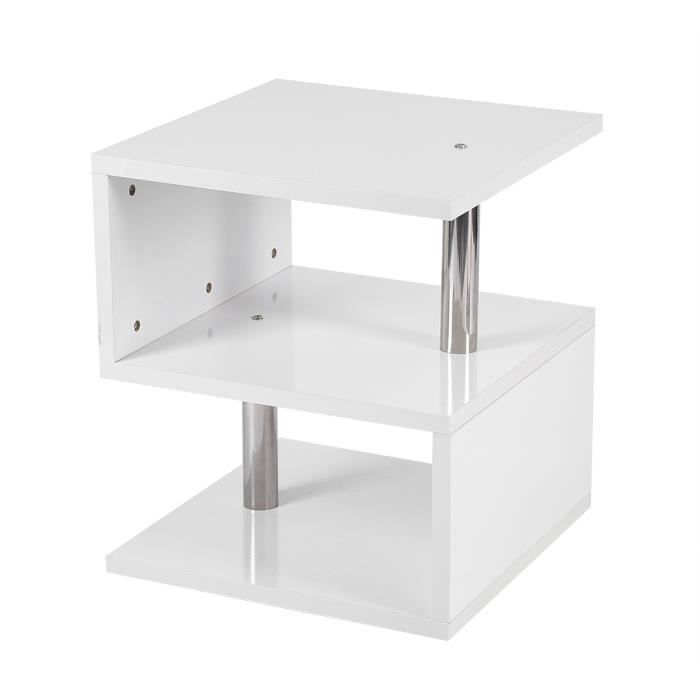 Table basse LED irrégulière aggloméré blanc-HUA