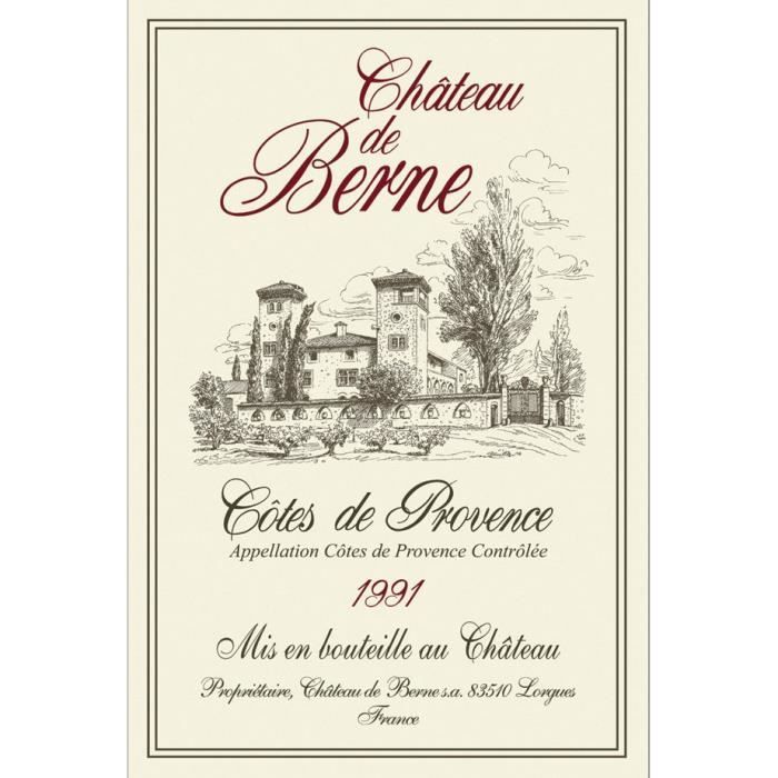 Torchon château de berne côtes de provence
