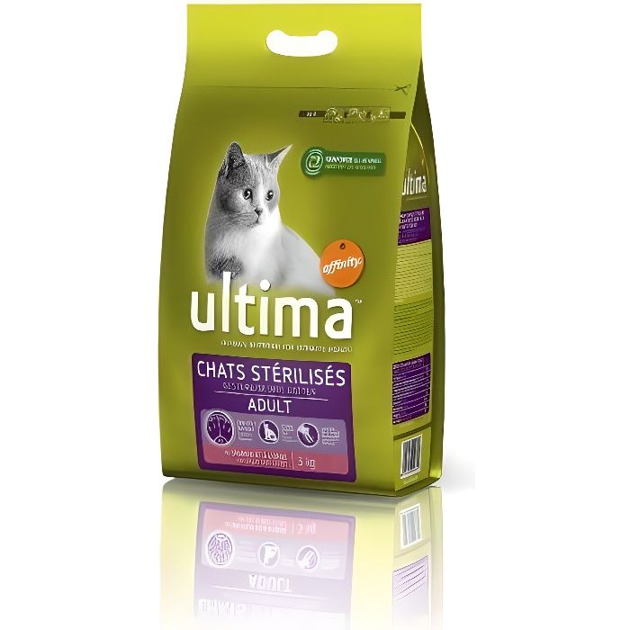 ULTIMA Croquettes pour chat stérilisé au saumon - 3kg