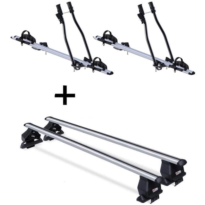VDP 2X Porte-Vélos Sagittar + Galerie de Toit Menabo Tema Compatible Avec Renault Megane III ( Coupé 3 Portes) à Partir De 2009