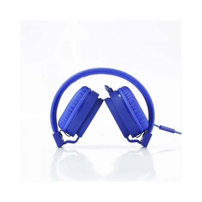 Casque filaire WE avec micro Bleu - WECASFIL2B 1,2 m