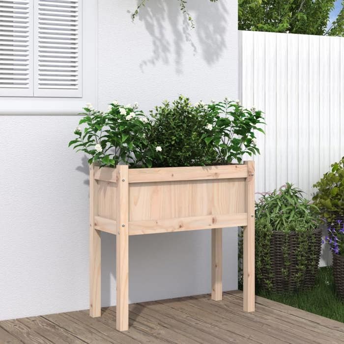 vidaXL Jardinières avec pieds 70x31x70 cm bois de pin massif 837554 - vue 4